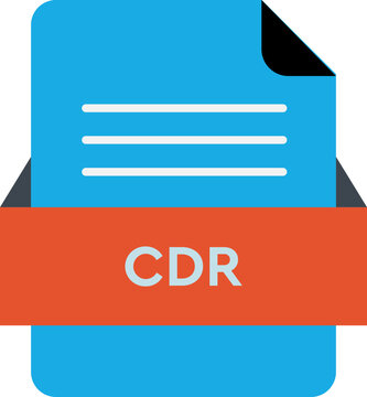 CDR File icon with Curious Blue Color 
