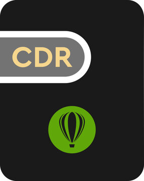 CDR File icon black fill and download symbol