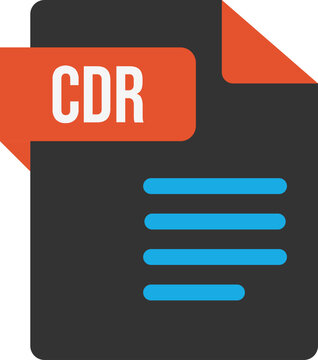 CDR File icon with Cinnabar and Curious Blue color