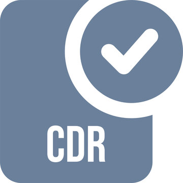CDR File icon with black checked mark