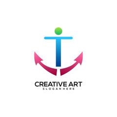 Anchor logo gradient colorful design