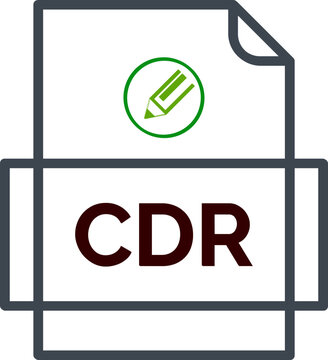CDR  File Icon Thick outline Rounded corners