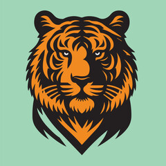 Brave Tiger Face Vintage Design