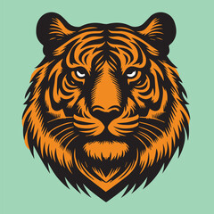 Brave Tiger Face Vintage Design