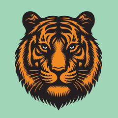 Brave Tiger Face Vintage Design