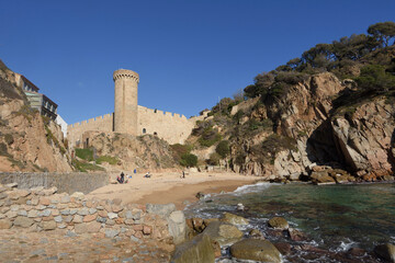 Cala es Codolar beach, Tossa de Mar, Girona province, Catalonia, Spain