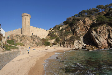 Fototapeta na wymiar Cala es Codolar beach, Tossa de Mar, Girona province, Catalonia, Spain