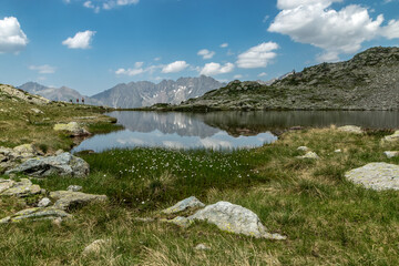 Lacs de Sebeyras en été , Massif des Ecrins , Hautes Alpes , France