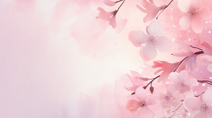 Delicate pink watercolor spring