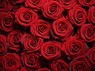 a group of red roses