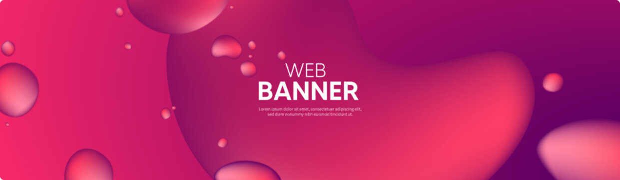 3d render of a glowing sign on a red background, Pink web banner
