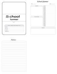 Editable School planner Kdp Interior printable template Design.