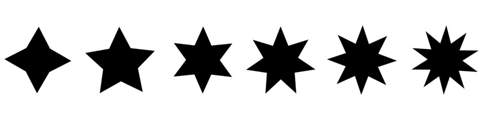 Obraz premium Sunburst icon vector set. Stars illustration sign collection. Price tag symbol. Retro star logo.