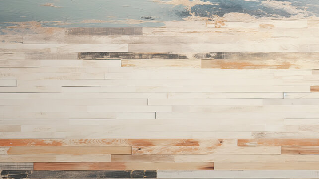 A vintage beach wood background, infusing artistic elements and subtle textures, a unique blend of nostalgia and modernity Ai Generative