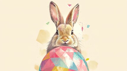 Easter bunny with an egg, capturing the festive of Easter celebration