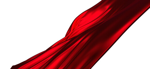 Smooth elegant red cloth isolated on white background - PNG