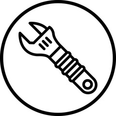 Adjustable Wrench Icon Style