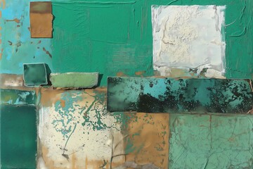 Abstract Aged Metal Texture with Peeling Paint and Rust