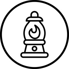 Camping Lamp Icon Style