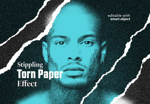 Stippling Torn Paper Effect