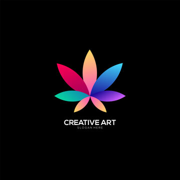 Cannabis logo gradient colorful design