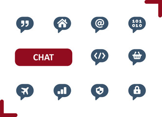 Chat Bubbles Icons. Speech Bubble, Message, Comment, Conversation, Talking, Chat Icon - obrazy, fototapety, plakaty