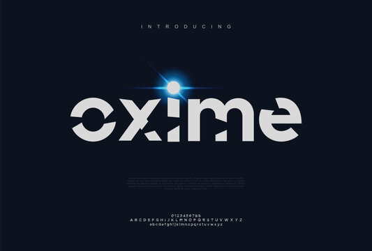 Oxime, abstract modern urban alphabet fonts. typography sport, game, soldier, army, digital, future creative logo design font
