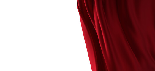 Flowing red cloth background, 3d rendering. - PNG