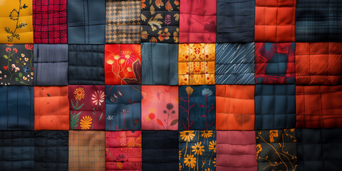 Patchwork background with different patterns, Textile Design for Vibrant Spaces