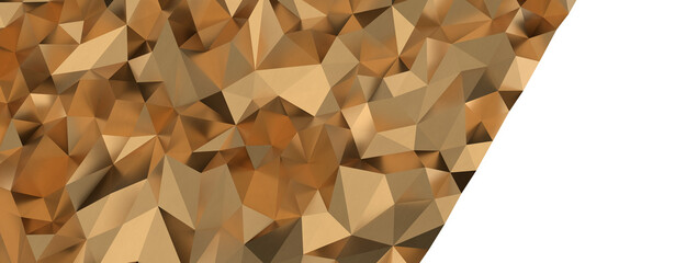 Gold Polygon Background 3D Rendering