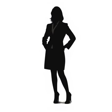 silhouettes of businesswoman on an isolated background
