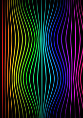 Lignes multicolores courbes