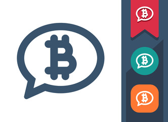 Chat Bubble Icon. Speech Bubble, Comment, Message, Money, Bitcoin, Cryptocurrency