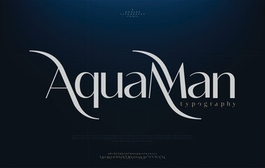Aquaman, elegant alphabet letters font and number classic lettering minimal fashion logo designs fonts
