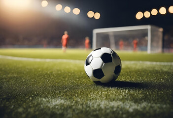 Concept football, footballeur et ballon