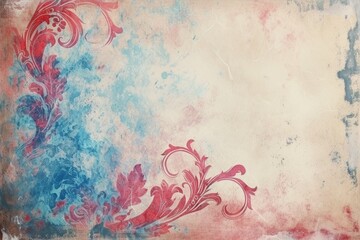 Vintage Hues Fusion Timeless Red, Blue, and White Watercolor Abstract on a Classic Light Backdrop