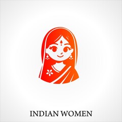 Indian woman line icon. linear style sign for mobile concept and web design. Indian woman outline vector icon. Symbol, logo illustration