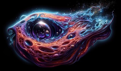 Cosmic fluid digital art - AI Generated Digital Art