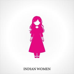 Indian woman line icon. linear style sign for mobile concept and web design. Indian woman outline vector icon. Symbol, logo illustration