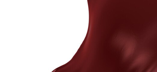 3d render of abstract red cloth falling. Silk drapery flies away. - PNG