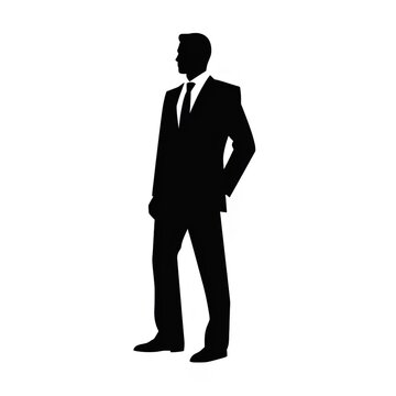 silhouette of a businessman on an isolated background
