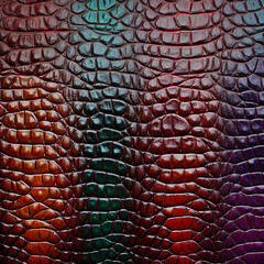 Crocodile leather mix color background.
