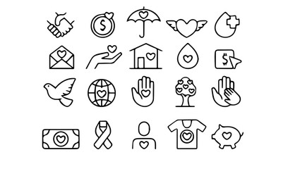 set of icons for your designESG Environmental Social Governance concept editable stroke outline icons set isolated on white background flat vector illustration.Lifestyle thin line icons set.