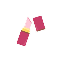 isolated vector pink lipstick in tube illustration close up for social media and websites, makeup business beauty product, cosmetic vector