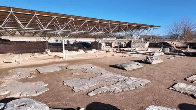 Ancient Ruins at archaeological area of Philippi, Eastern Macedonia and Thrace, Greece