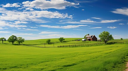 Obraz premium tractor rural landscape farm