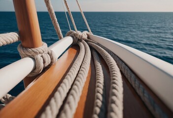 Luxury yacht tackle during the ocean voyage