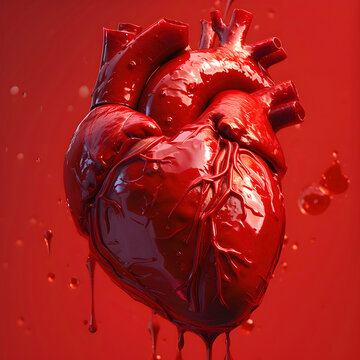 a chocolate heart with dripping blood