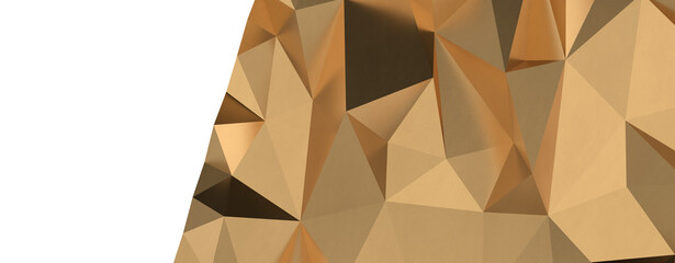 Gold polygon background 3d rendering, 3d illustration. Abstract triangle background. Gold...