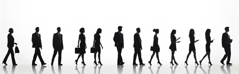 set of business people silhouettes